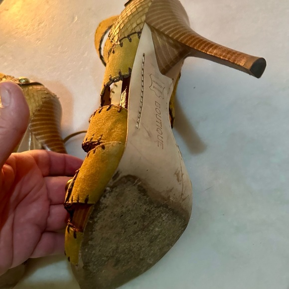 BOUTIQUE 9 BTROSILIE LEATHER SNAKE TIE  High Heels Sz 7.5. - Picture 4 of 8